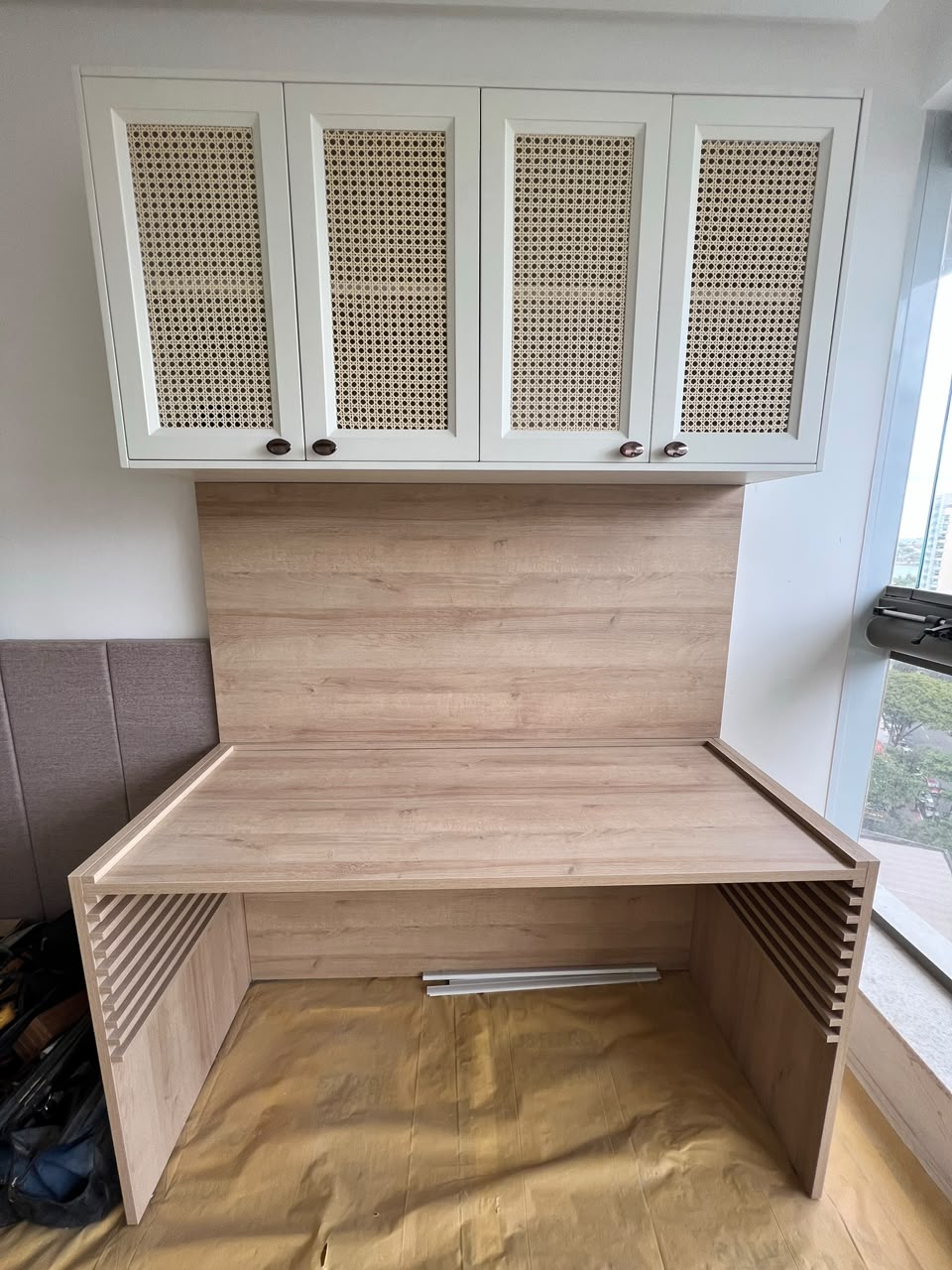 Custom rattan cabinetry by Bassani